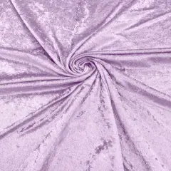 1 Yard Crushed Stretch Panne Velvet Fabric Polyester Spandex, Wide, Soft Velour Texture Lavender