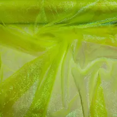 1 Yard Crush Iridescent Organza Fabric Lightweight Sheer Nylon Acrylic for Decor Costumes 44/45 Inch Width NeonYellowiridescent
