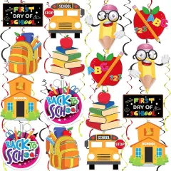 Hanging Swirls for School Decorations - Pack of 46