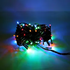 100 LED Multifunction String Light with Green Wire Plug in Multicolor