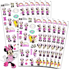 12 Pack Minnie Sticker Sheets for Kids