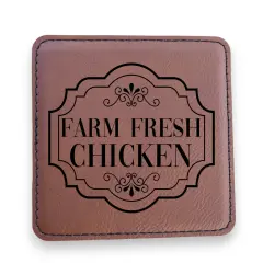 Coaster - Farm Fresh Chicken - SET OF 2 - Leather or Stitched Cork Rawhide