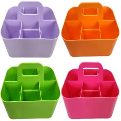 Enjoy Organizer | 4 Small Stackable and Portable Simple 6-Compartment Art Caddy - Made In USA