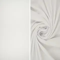 1 Yard Soft DTY Brushed Solid Knit Fabric, Poly Spandex Blend, 58/60&Prime; Wide WHITE