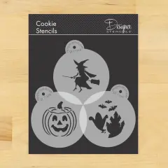 Halloween Cookie Stencils: Witch, Jack-o-Lantern, Ghosts | C168 by Designer Stencils |