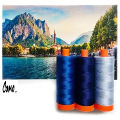 Aurifil Como Blue Color Builder Thread Set by Aurifil | (3 50wt Cotton Large Spools.)