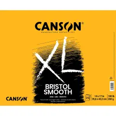 Canson XL Bristol Smooth Pad 14"X17"-Fold Over, 25 Sheets
