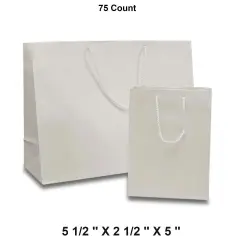 Elegant Glossy Totes 5 1/2'' x 2 1/2'' x 5'' for Upscale Packaging White