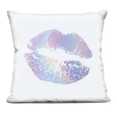 Stupell Industries Purple Rainbow Lipstick Decorative Printed Pillow design by Kim Allen, 18 x 7 x 18