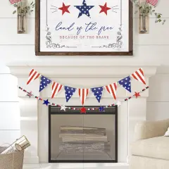 Red White Blue Wood Bead Garland for 4th of July Decorations