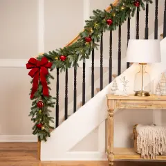 Northlight Pre-Lit Blue Spruce Artificial Christmas Garland - 9' x 14" - Clear Green