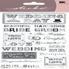 Sticko Black Tie Phrases Metallic Foil Stickers