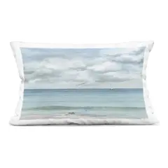 Stupell Industries Tranquil Cloudy Beach View Decorative Printed Pillow design by Ramona Murdock, 14 x 7 x 20