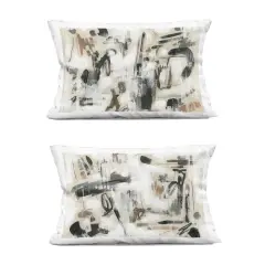 Stupell Industries Neutral Earth Tones Abstraction 2pc Decorative Printed Pillow Set design by June Erica Vess, 14 x 7 x 20