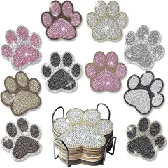 10 pcs Diamond Painting Coasters | Diamond Art Coasters | Dog Paw Diamond Art Painting