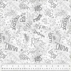 White Cloud Noteworthy Aspirations 44"/45 Fabric Per Yard