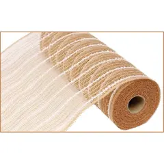 10.5" Cotton Drift Poly Jute Mesh Ribbon: Natural (10 Yards)