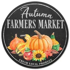 12" Metal Farmer's Market Sign: Autumn
