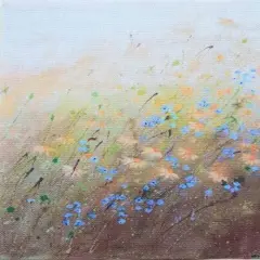 Wildflowers Designer Printed AIDA Fabric. Canvas for embroidery with an applied backgroundKF-1078A