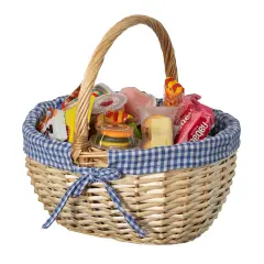 Wickerwise Picnic Basket with Handle, and Washable Plaid Liner - Ideal for Outdoor Adventures, Photoshoots and Home D&eacute;cor - Perfect Gift Basket for Weddings and Holidays like Halloween