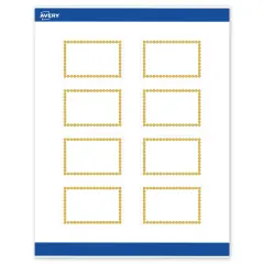 Avery Printable Rectangle Labels, Gold Beads, 2" x 3", Matte White Rectangle Labels, Permanent, Laser/Inkjet, 80ct, Great for Product Labels