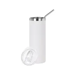 Craft Express 6 Pack Powder Coated Stainless Steel Tumblers with Straw & Lid