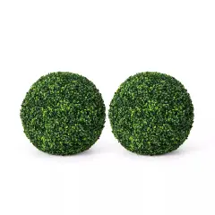 2 PCS Artificial Plant Topiary Balls Faux Boxwood Decorative Spheres for Wedding