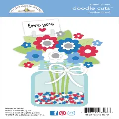 Doodlebug Doodle Cuts Dies-Festive Floral, Hometown USA