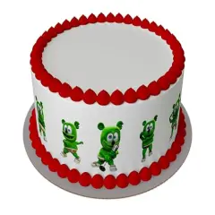 Gummib&auml;r Gummy Bear Dance Strips 1 Edible Cake Topper (2.5x10 inch Strips 3 per sheet)