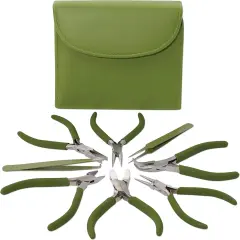 The Beadsmith Fashion Color Pliers &ndash; Slimline Color-Coordinated Tools &ndash; Matching Clutch in Beige &ndash; Jewelry Making Supply Kit to Create Necklaces, Bracelets, Earrings & More Green