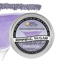 Brew Glitter - Purple Pearl Rimming Sugar (4oz, 1x Bar Tin) Cocktail Garnish for Mixed Drinks & Refreshments