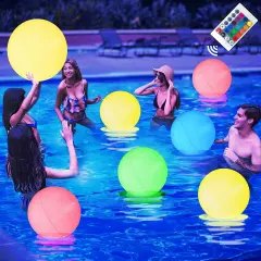 4 Packs Led Beach Ball Toy with 16 Colors Lights and 4 Light Modes - Pool Toys