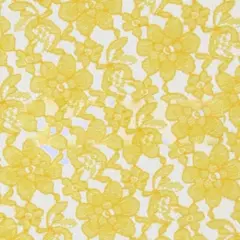 1 Yard Yellow Raschel Lace Fabric with French Floral Pattern 60" Wide for Bridal and Evening Wear