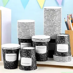 50 Pack Back to School Cups 9 oz Composition Book