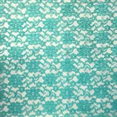 1 Yard Jade Raschel Lace Fabric 60&Prime; Wide 100% Polyester French Floral for Dresses, Bridal & Decor