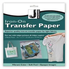 Jacquard Iron-On Transfer Paper 8.5"X11" 3/Pkg-For Light Fabric