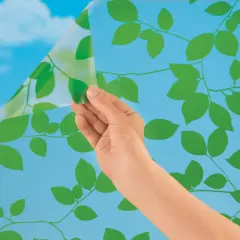 Collections Etc Green Leaves Privacy Cut-to-Fit Window Cling
