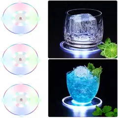 3 PCS Colorful LED Cocktail Coaster