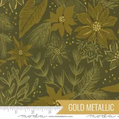 Poinsettia in Pine Metallic (45623 22m) | Old World Yuletide | Fancy That Design House Co | Moda