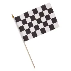 12 pc Bulk Black and White Check Cloth Racing Flag