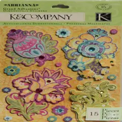 K & Company Abrianna Floral Grand Adhesions Dimensional Stickers