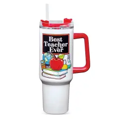 Collections Etc Best Teacher Ever Unique 40 oz. Stainless Steel Tumbler