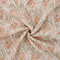 1 Yard Orange Rayon Crinkle Fabric Soft Flowing Textured Apparel Material for Dresses 50/52" Wide