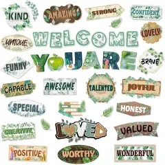 39pcs Eucalyptus Affirmation Station Bulletin Board Set