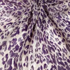 1 Yard Lace Animal Print Fabric Lavender Ivory 50/52" Lightweight Apparel & Home D&eacute;cor Material