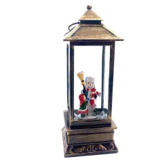 Snow Globe Lantern Snowman with Kids 11"H