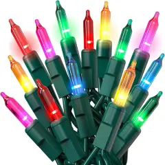 Christmas String Lights with Green Wire - 100 Count