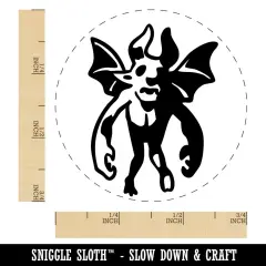 Flying Gargoyle Demon Wing Horn Monster Devil Self-Inking Rubber Stamp Crafting Fuchsia