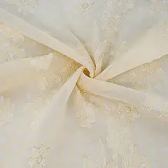 1 Yard Banana Floral Jacquard Chiffon Fabric Sheer Lightweight Polyester 57/58" Wide