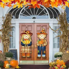 2 Pcs Fall Welcome Sign for Front Porch Fall (Multicolor)